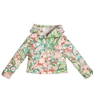 Pili Carrera hooded hibiscus kids Jacket size 8 c